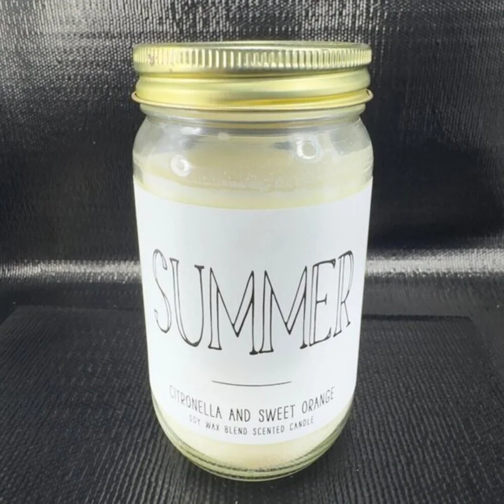 Leoben Company 11 Oz Summer Candle Citronella Sweet Orange Soy Wax Blend New‎